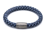 Leder geflochten used look blau