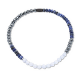 Collier Block Design Aquamarin, Hämatit, Jaspis mix