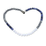 Collier Block Design Aquamarin, Hämatit, Jaspis mix