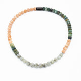 Collier Block Design Rubinquarz, Granat, Labradorit mix