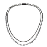 Collier Edelstahl schwarz