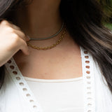 Collier Edelstahl bicolor