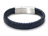 Leder  geflochten blau