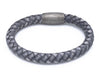 Leder  geflochten rund grau used look