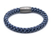 Leder  geflochten used look blau