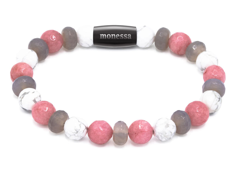 Erdbeerquarz, Howlith, Achat mix