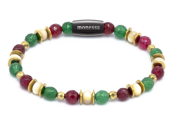 Jade, Perlmutt, Hämatit gold mix