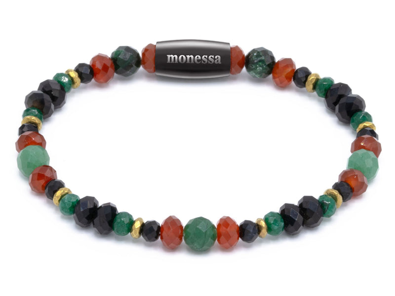 Karneol, Aventurin grün, Onyx, Rauchquarz, Hämatit mix