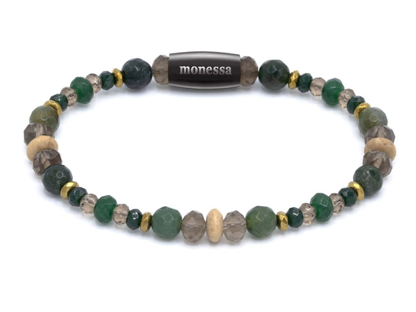 Rauchquarz, Jaspis, Jade grün, Hämatit mix