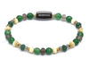 Jade grün, Rauchquarz, Perlmutt, Hämatit gold mix