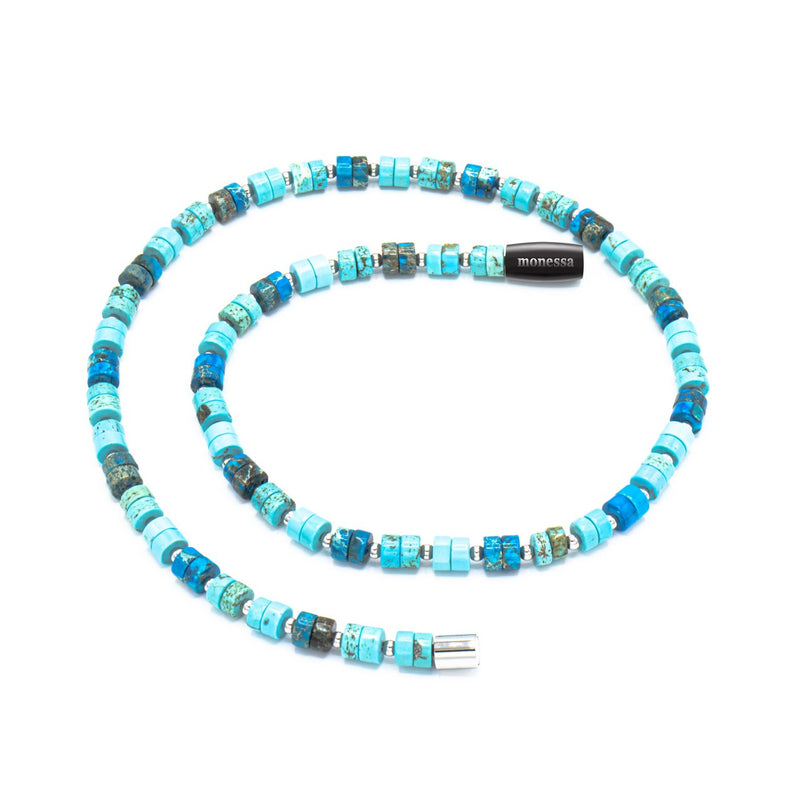 Collier Heishi blau, türkis mix