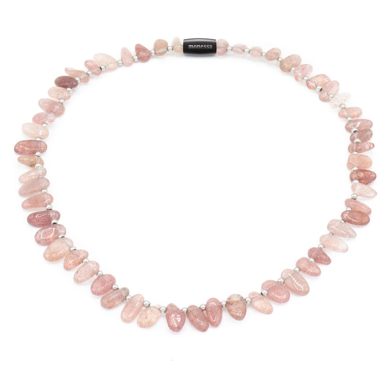 Collier Erdbeerquarz mix