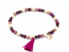 Rhodochrosit, Granat, Jaspis mit Quaste