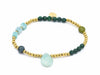 Edelstahl gold, Malachit, Jade, Amazonit