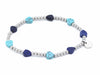 Edelstahl mit Herzen Lapis, Türkis