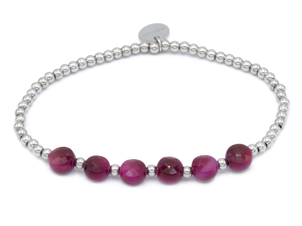 Edelstahl, Tigerauge pink
