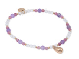 Amethyst, Turmalin, Mondstein mit Tropfen rosé