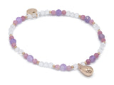 Amethyst, Turmalin, Mondstein mit Tropfen rosé