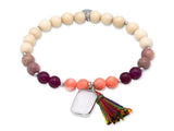 Jaspis, Rhodochrosit, Jade, Koralle mit Anhängern